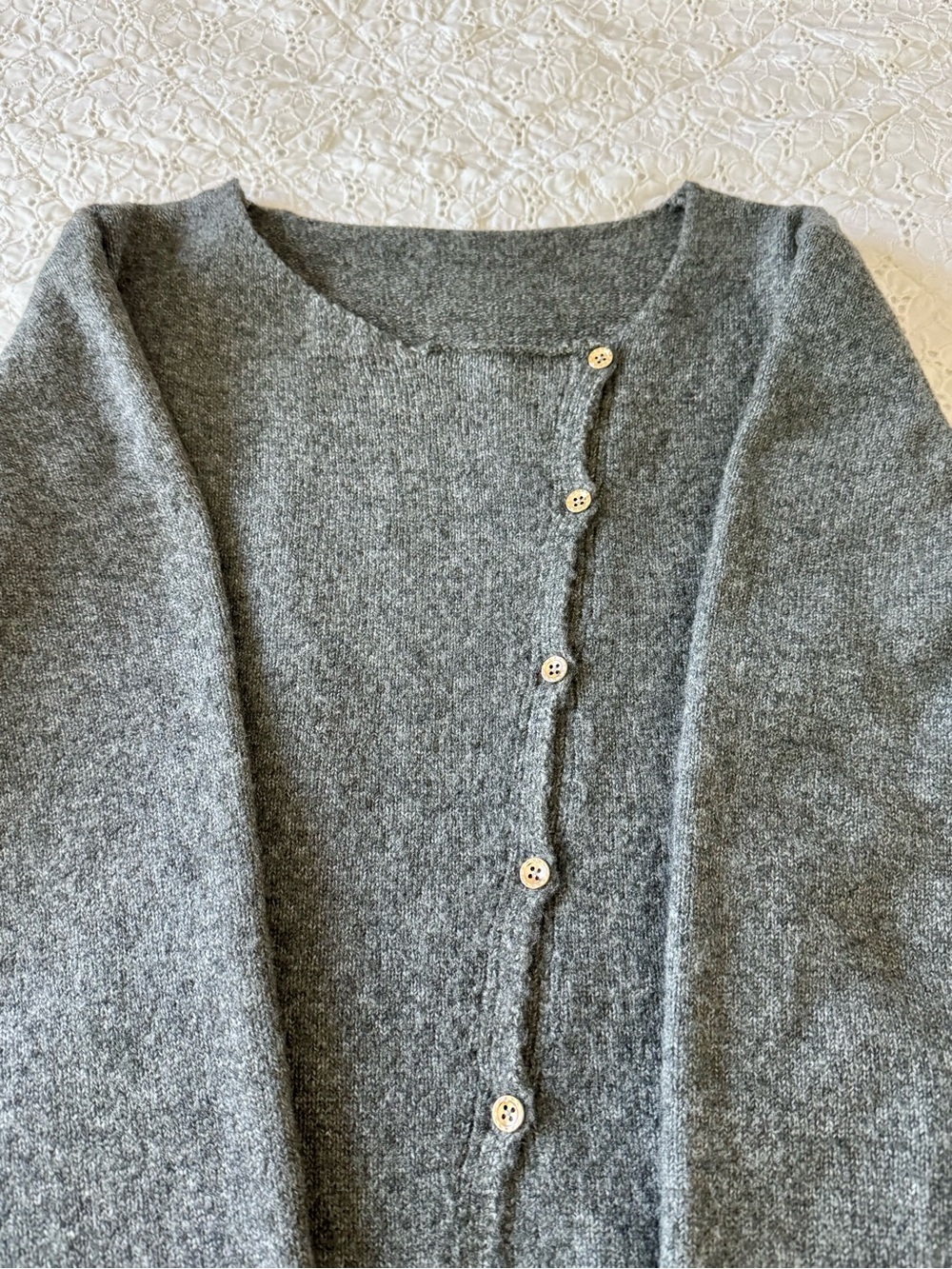 Gray Women's Button-Front Sweater